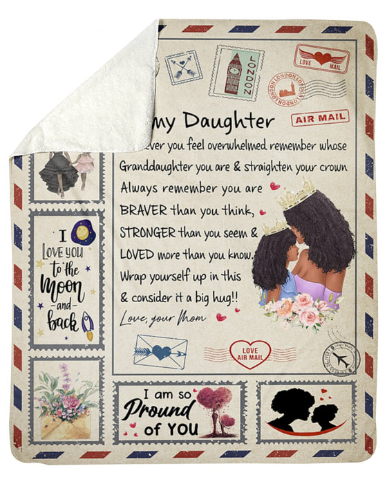 Whenever Feel Overwhelmed-Pink Mom To Daughter Sherpa Fleece Blanket