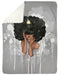 Black Queen Art - Afro Queen Natural Hair Beauty Sherpa Fleece Blanket