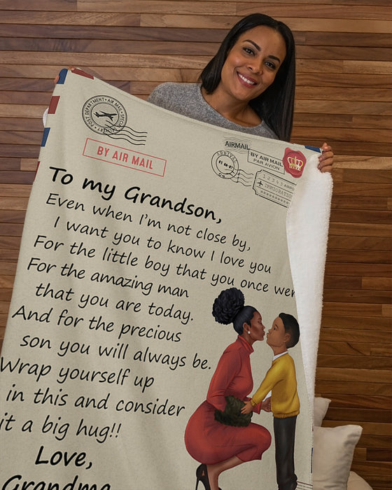 Whenever You Feel - Grandma To My Grandson Sherpa Fleece Blanket