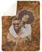 African Family Art - Happy Black Love Couple Sherpa Fleece Blanket