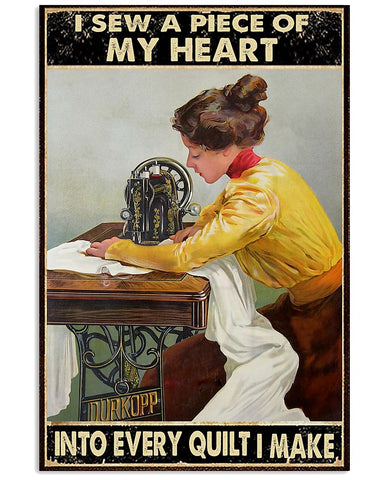 I Sew A Piece Of My Heart Vertical Canvas And Poster | Wall Decor Visual Art