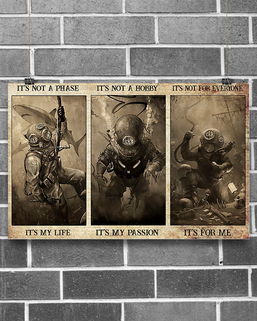 Scuba Diving - It's Not A Phase It's My Life Horizontal Canvas And Poster | Wall Decor Visual Art