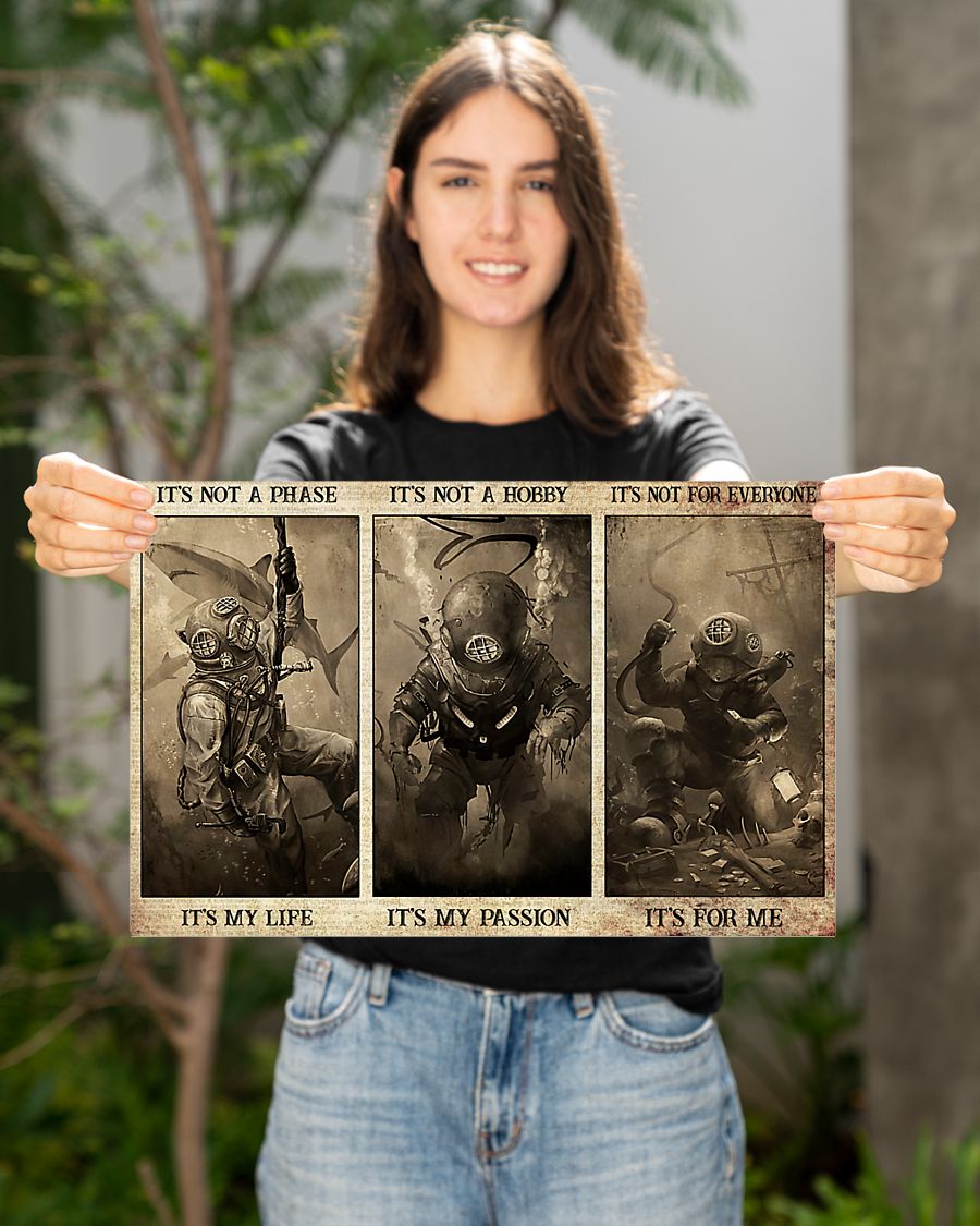 Scuba Diving - It's Not A Phase It's My Life Horizontal Canvas And Poster | Wall Decor Visual Art