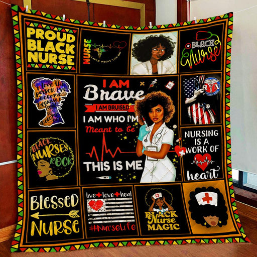 Proud Black Nurse Gift Fleece Blanket