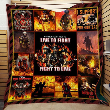 Firefighters Live To Fight Fight To Live Gift Fleece Blanket