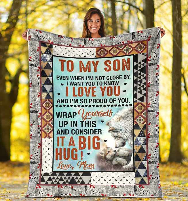 Lion To My Son Even When I'm Not Close By I Want You To Know I Love You And I'm So Proud Of You Love Mom Fleece Blanket