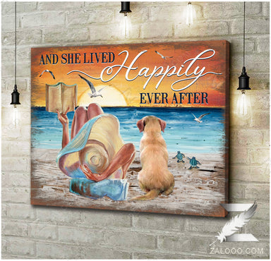 And She Live Happily Ever After Turtle Poster Canvas Gift For Family Friends 1608350377579.jpg