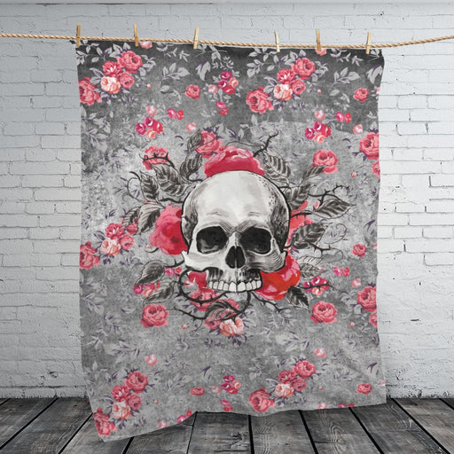 Skull Roses, Blanket, Birthday Gift, Gift For Boy, Gift For Halloween 1608535486913.jpg