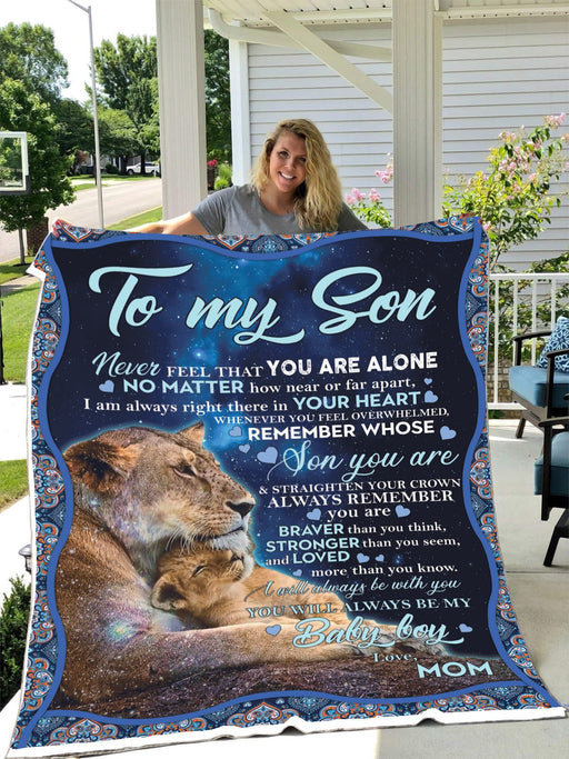 To My Son You Will Always Be My Baby Boy, Lion Fleece Blanket, Family Gift, Gift For Graduation, Birthday Gift, Gift For Son, Birthday Gift For Son, From Mom To Son 1608535493261.jpg
