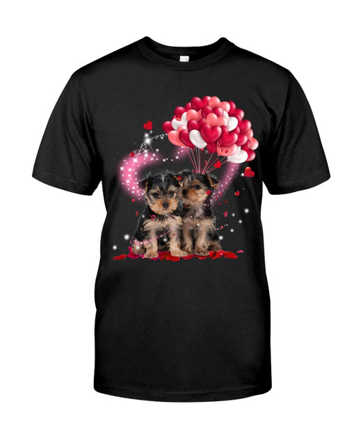 Yorkshire Terrier Pink Balloons Lighte And Rose T-Shirt Hoodie - Valentine Gift 1610558765015.jpg