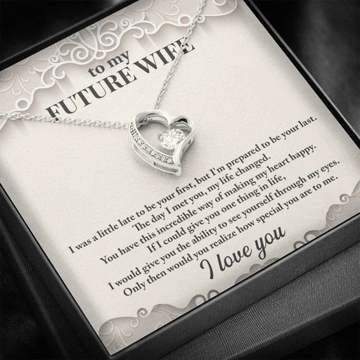 To My Future Wife The Day I Met You My Life Changed Necklace With Message Card, Gift For Wife, Birthday Gift, Anniversary Gift, Meaningful Gift, Love From Husband. 1611631113304.jpg