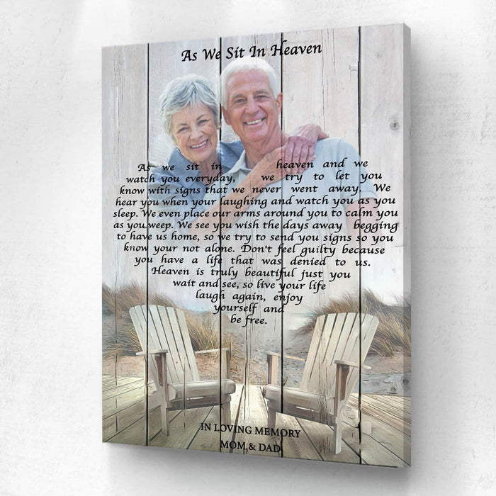 As We Sit In Heaven , Memorial, Product Type,Personalized Poster And Upload Photo,Canvas Poster, Birthday Gift, Christmas Gift ,Family Gift,To My Friend, To My Son, To My Father, To My Mother, To My Wife, To My Husband