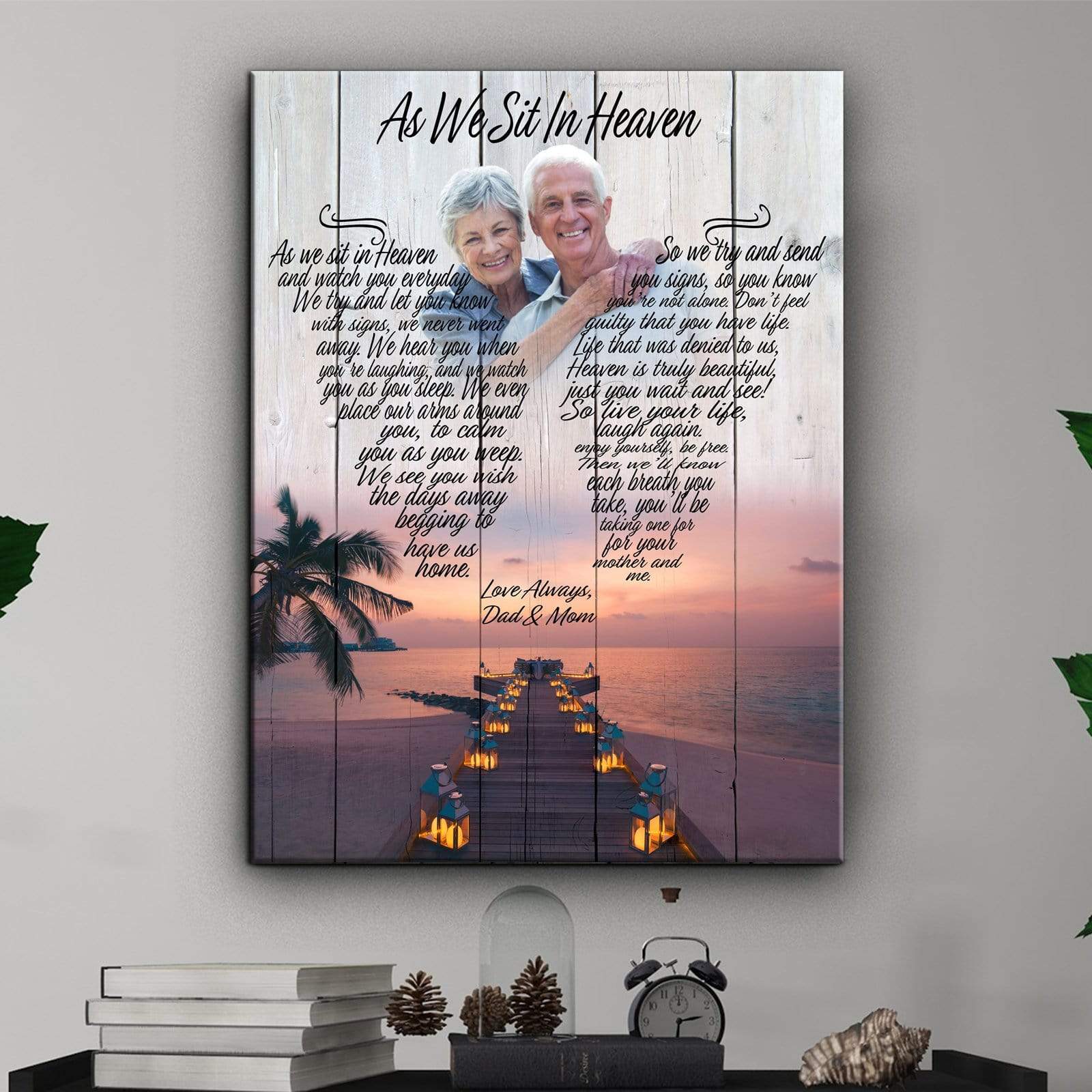 As We Sit In Heaven - Lanterns By The Sea, Memorial, Product Type,Personalized Poster And Upload Photo,Canvas Poster, Birthday Gift, Christmas Gift ,Family Gift,To My Friend, To My Son, To My Father, To My Mother, To My Wife, To My Husband