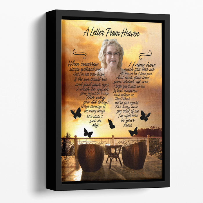 A Letter From Heaven - Sunset Reflections Custom Canvas, Memorial, Product Type,Personalized Poster And Upload Photo,Canvas Poster, Birthday Gift, Christmas Gift ,Family Gift,To My Friend, To My Son, To My Father, To My Mother, To My Wife, To My Husband