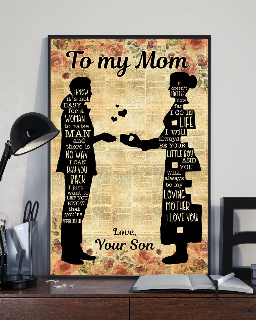 I Know Not Easy For A Woman To Raise A Man Canvas And Poster, Happy Mother’s Day Ideas, Mother’s Day Gift From Son To Mom, Warm Home Decor Wall Art Visual Art 1616423015295.jpg