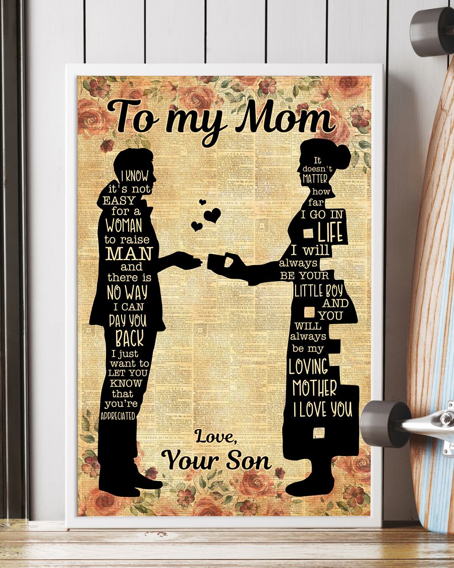 I Know Not Easy For A Woman To Raise A Man Canvas And Poster, Happy Mother’s Day Ideas, Mother’s Day Gift From Son To Mom, Warm Home Decor Wall Art Visual Art 1616423015892.jpg