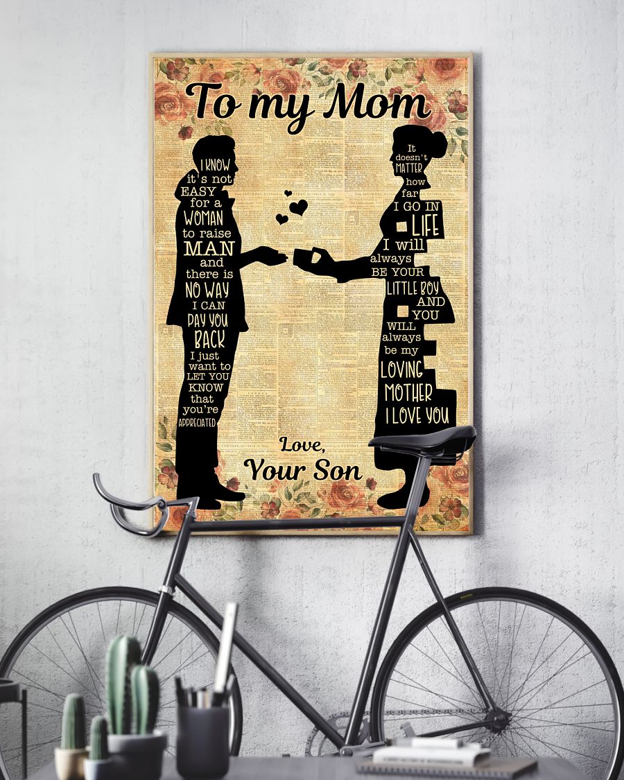I Know Not Easy For A Woman To Raise A Man Canvas And Poster, Happy Mother’s Day Ideas, Mother’s Day Gift From Son To Mom, Warm Home Decor Wall Art Visual Art 1616423016423.jpg