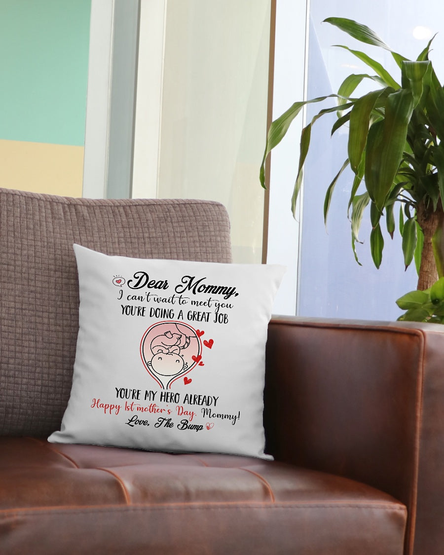 Dear Mommy I Can't Wait To Meet You Square Pillow, Happy 1st Mother's Day, Thank You Gifts For Mother’s Day, Best Mother’s Day Gift Ideas 1616516320118.jpg