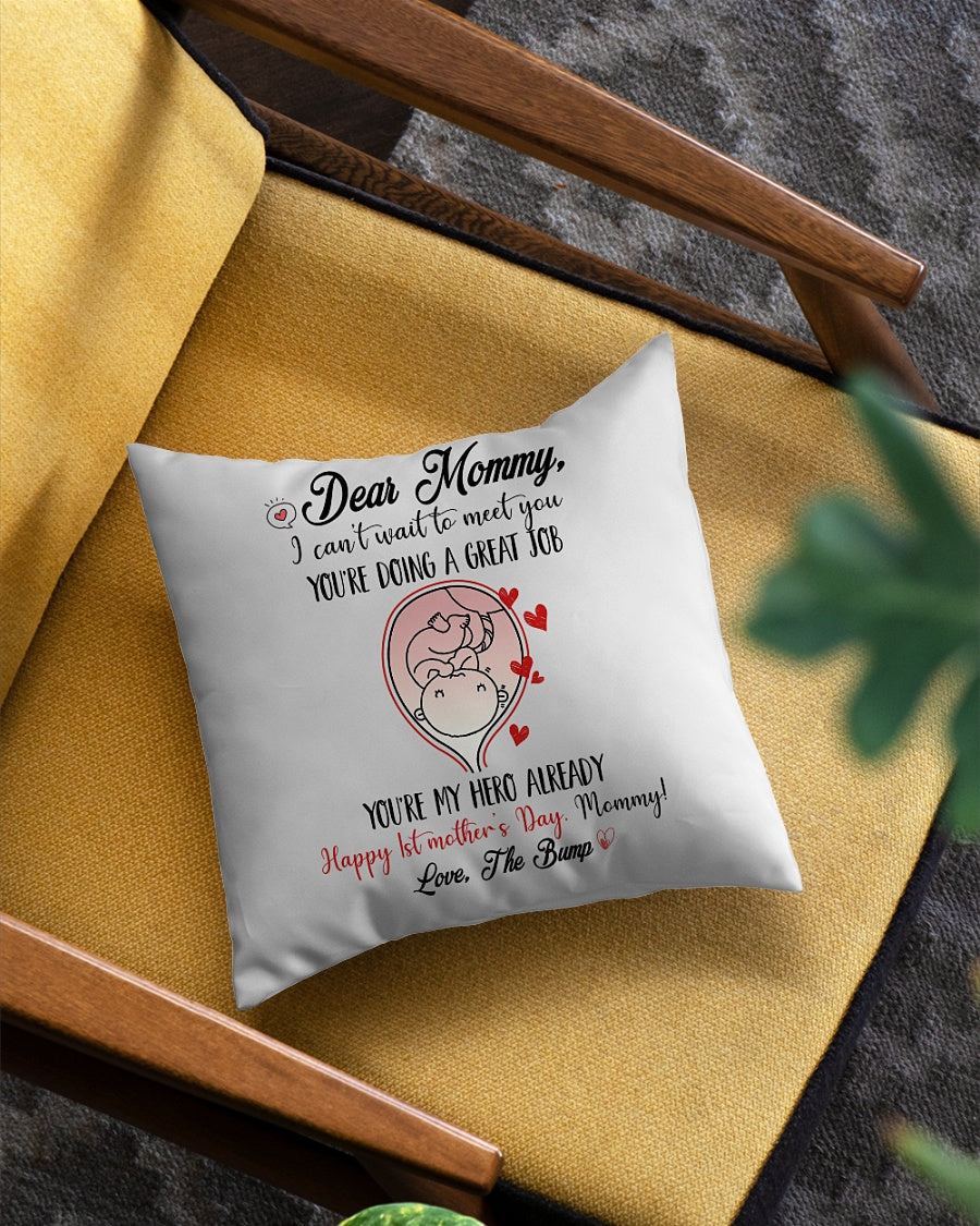 Dear Mommy I Can't Wait To Meet You Square Pillow, Happy 1st Mother's Day, Thank You Gifts For Mother’s Day, Best Mother’s Day Gift Ideas 1616516323499.jpg