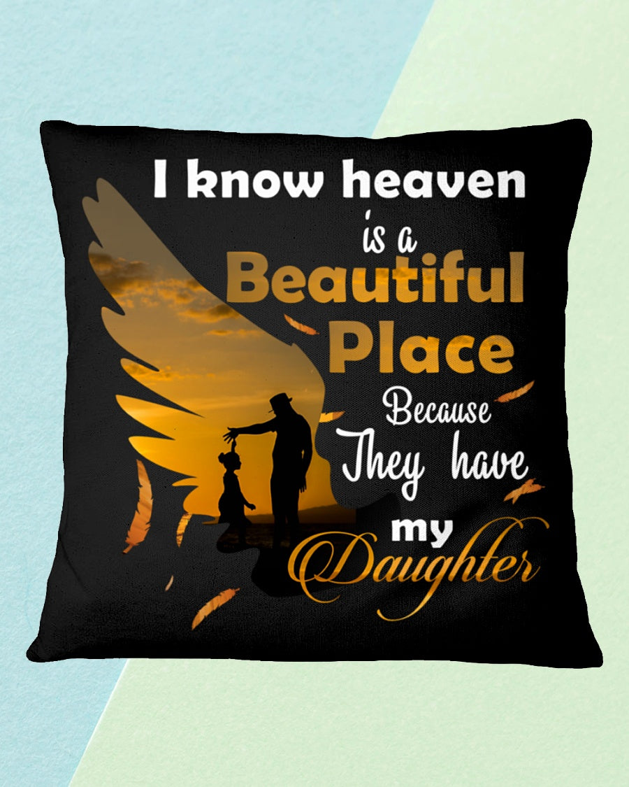 I Know Heaven Is A Beautiful Place Square Pillow, Best Mother’s Day Gift Ideas, Mother's Day Gift For Mom 1616522662335.jpg