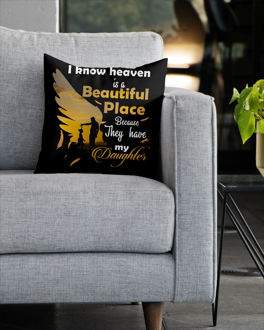 I Know Heaven Is A Beautiful Place Square Pillow, Best Mother’s Day Gift Ideas, Mother's Day Gift For Mom 1616522665807.jpg