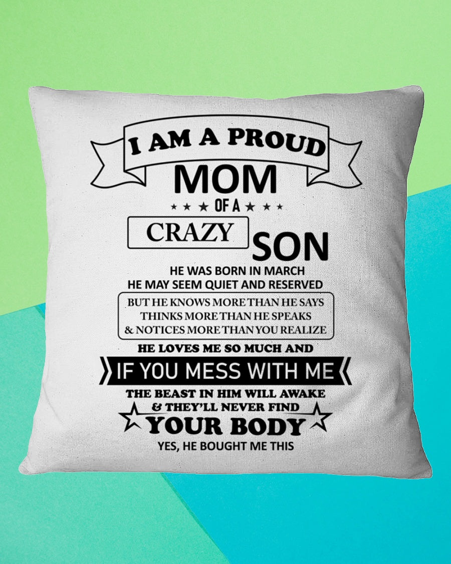 To My Mom From Son I Am proud Mom Square Pillow, Best Mother’s Day Gift Ideas, Thank You Gifts For Mother’s Day 1616522671581.jpg