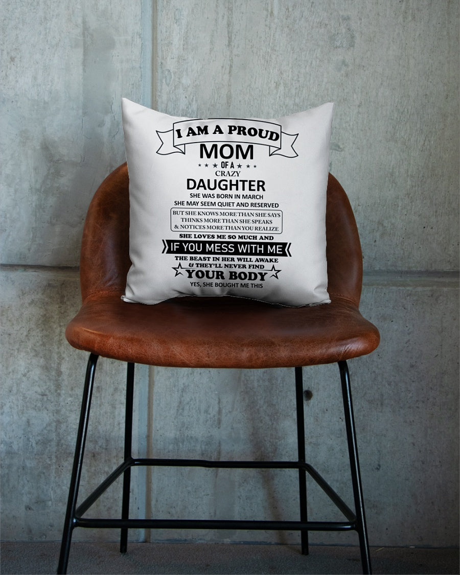 To My Mom From Daughter I Am A Proud Mom Square Pillow, Thank You Gifts For Mother s Day, Best Mother s Day Gift Ideas 1616522686882.jpg