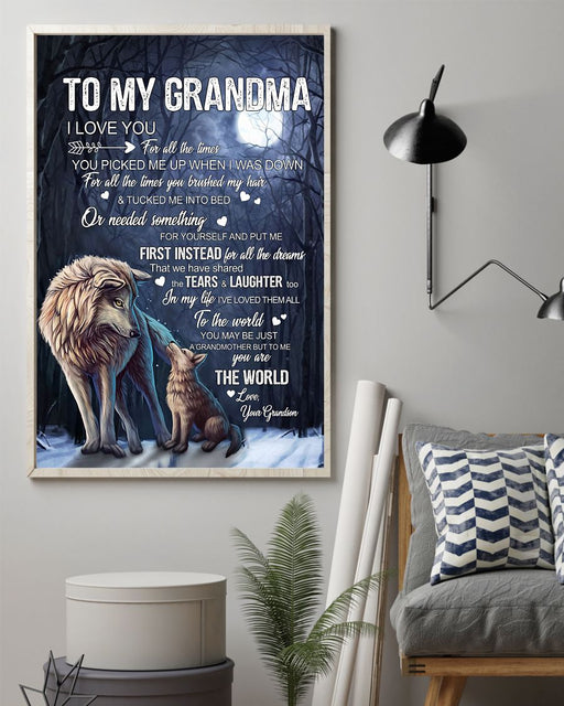 You're The World Canvas And Poster, Best Mother’s Day Gift Ideas, Mother’s Day Gift From Grandson To Grandma, Warm Home Decor Wall Art Visual Art 1616608353354.jpg