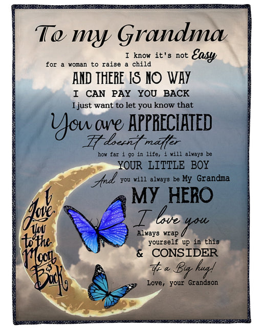 My Grandma My Hero Fleece Blanket, Happy Mother’s Day Ideas, Mother’s Day Gift From Grandson To Grandma, Home Decor Bedding Couch Sofa Soft and Comfy Cozy 1616608850953.jpg