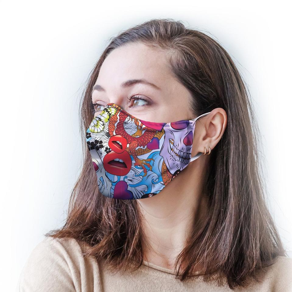 Skulls And Roses Protective Washable Cloth Mask 1617036284182.jpg