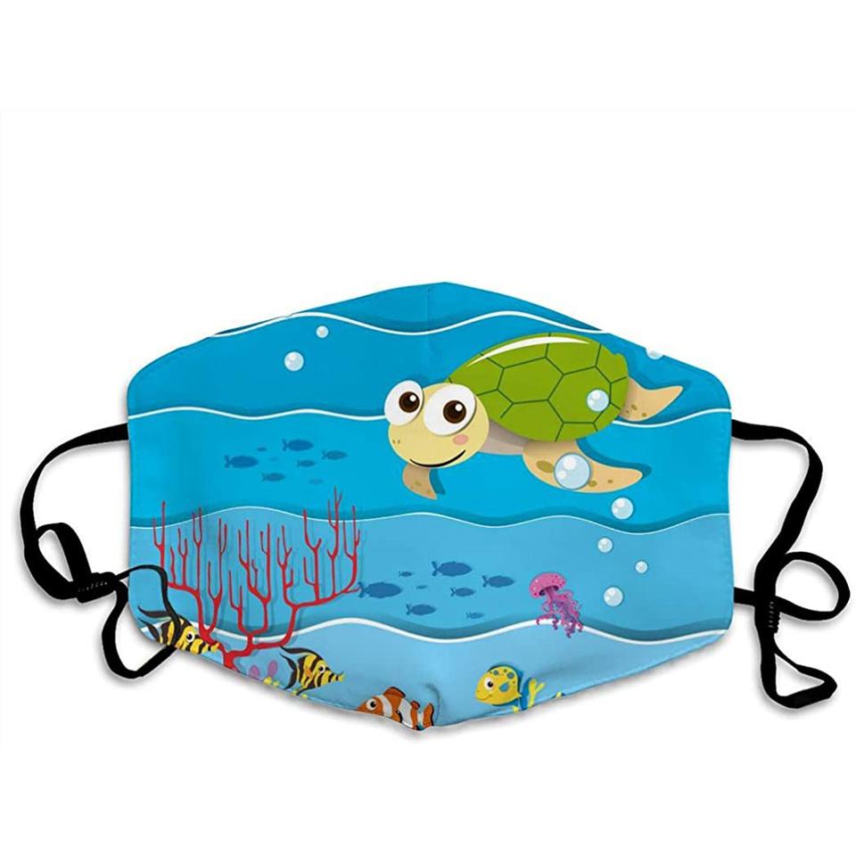 Cute Turtle Underwater Ocean Animal Washable Cloth Mask 1617036292463.jpg