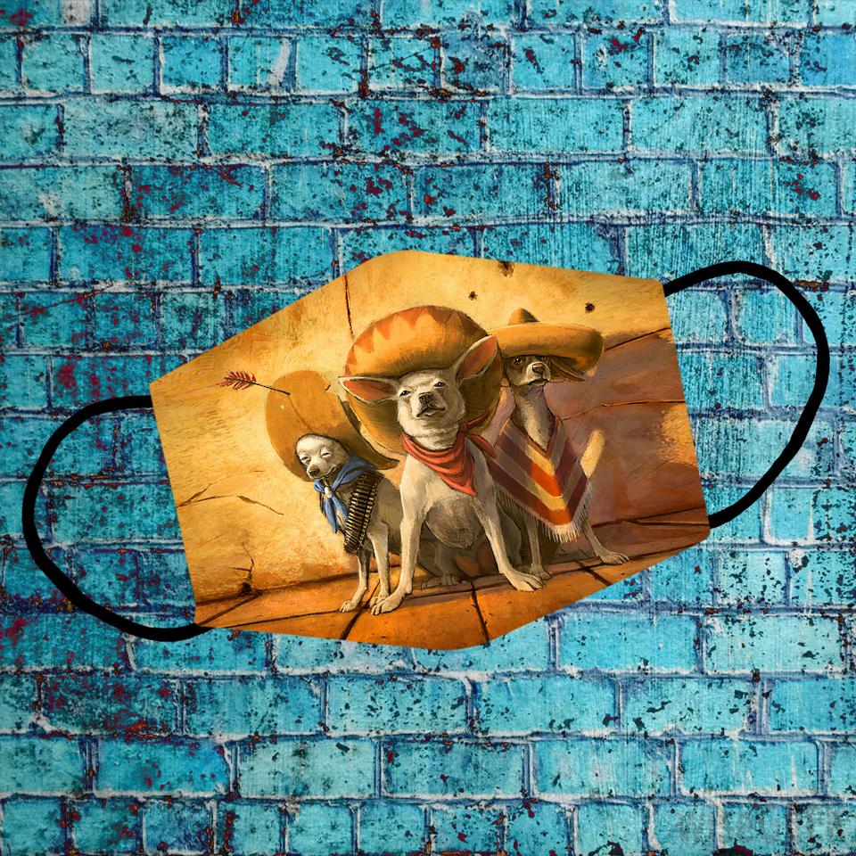 Funny Cowboy Chihuahua Dog Washable Cloth Mask 1617036295787.jpg