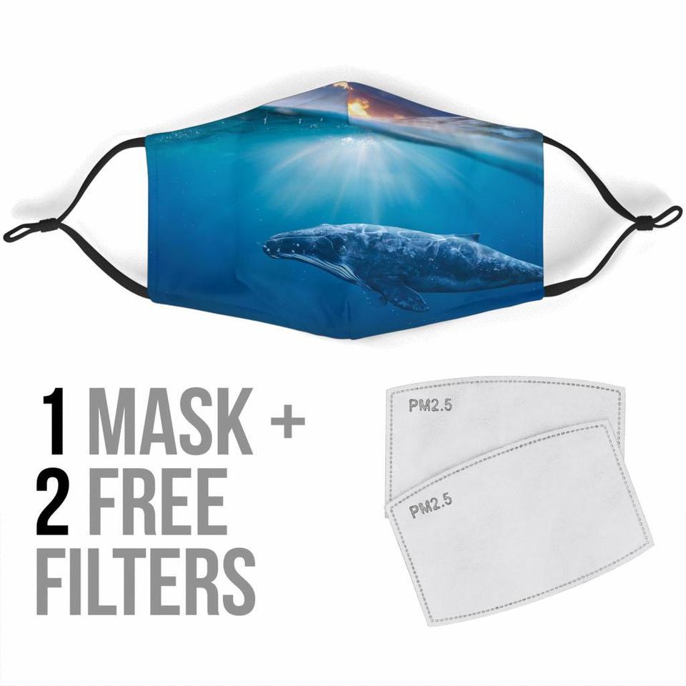 Whale 3D Ocean Washable Cloth Mask 1617036302385.jpg