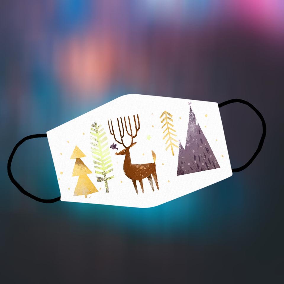 Reindeer Deer Pine Washable Cloth Mask 1617036308232.jpg