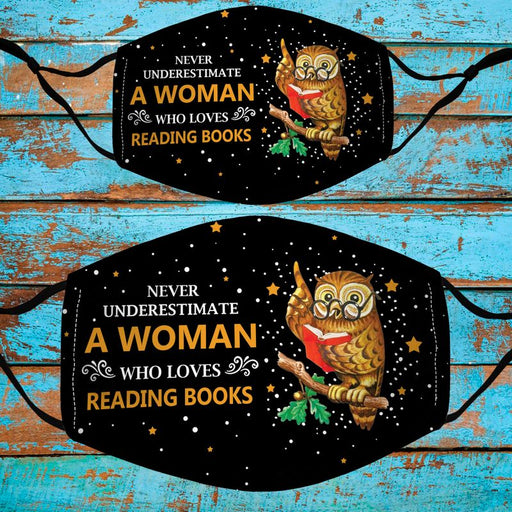 Never Underestimate A Woman Who Loves Reading Books Cloth Face Mask 1617560822333.jpg