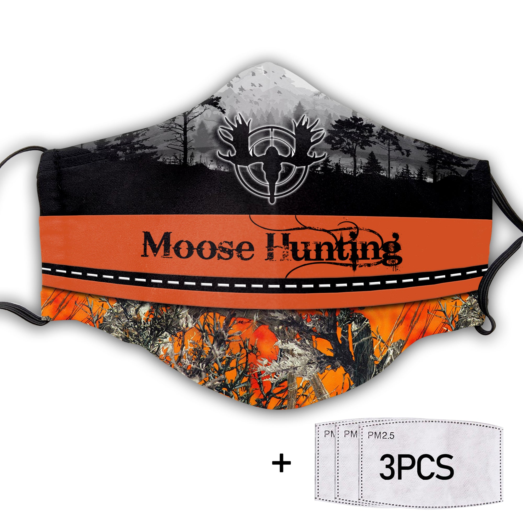 Beautiful Hunting Moose Camo Cloth Face Mask 1617560872432.jpg