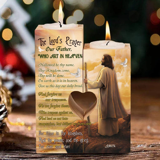 The Lord's Prayer Our Father Who Art In Heaven Heart Candle Holder Meaningful Gift 1618630779762.jpg