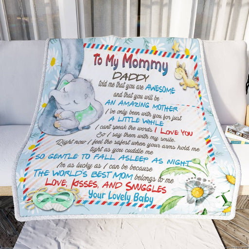  To My Mommy, Daddy Told Me You Are Awesome Elephant Baby Blanket Gift For Nurse Dad,Birthday Gift,Family Gift Home Decor Bedding Couch Sofa Soft and Comfy Cozy 1620814654958.jpg