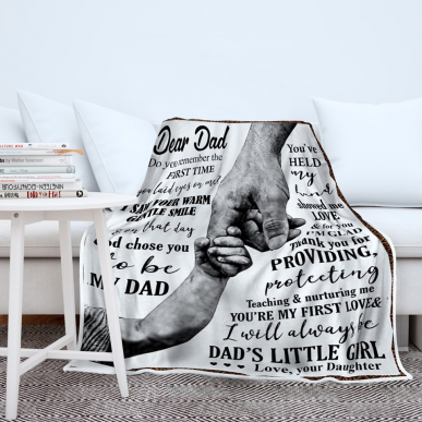 Blanketify Dear Dad Do You Remember The First Time Dad s Little Girl Blanket Gift For Dad From Daughter,Birthday Gift Home Decor Bedding Couch Sofa Soft and Comfy Cozy 1620979551040.png