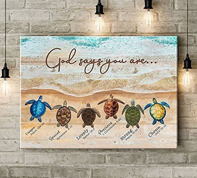 Turtle - God Says You Are Landscape Canvas Ocean Wildlife Gift For Turtle Lovers Birthday Gift Home Decor Wall Art Visual Art 1621042750716.jpg