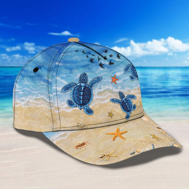 Turtle In The Beach All Over Print Cap Classic Caps Curved 3D Print Classic Cap Gift For Beach Lover Birthday Gift 1622430271920.jpg