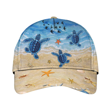 Turtle In The Beach All Over Print Cap Classic Caps Curved 3D Print Classic Cap Gift For Beach Lover Birthday Gift 1622430271936.jpg