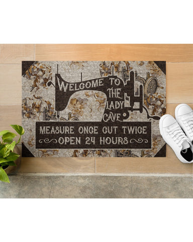 Welcome To Sewing Lady Cave Vintage Funny Indoor And Outdoor Doormat Warm House Gift Welcome Mat Birthday Gift For Sewing Lovers 1626430042590.jpg