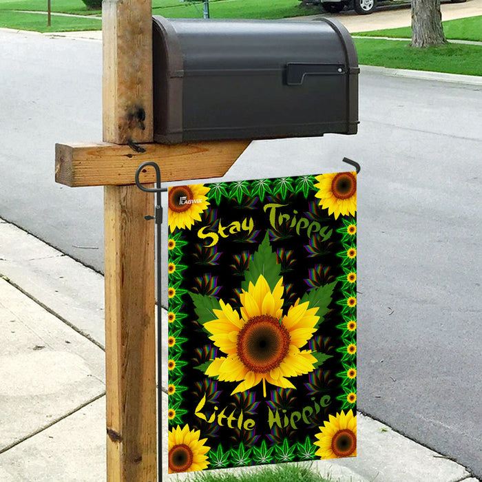 Stay Trippy Little Hippie Flag | Garden Flag | Double Sided House Flag