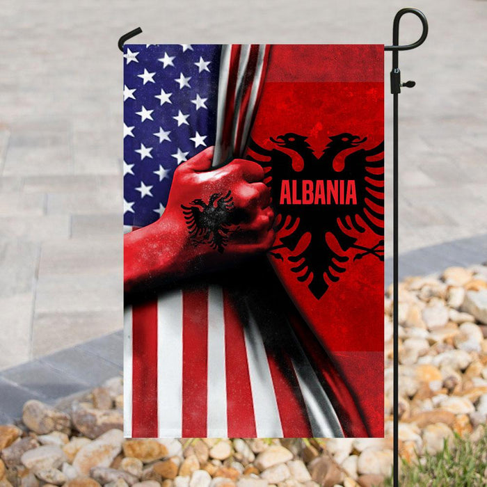 Albanian American Flag | Garden Flag | Double Sided House Flag - GIFTCUSTOM