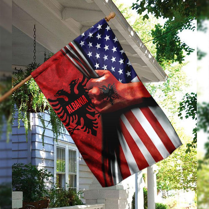 Albanian American Flag | Garden Flag | Double Sided House Flag - GIFTCUSTOM