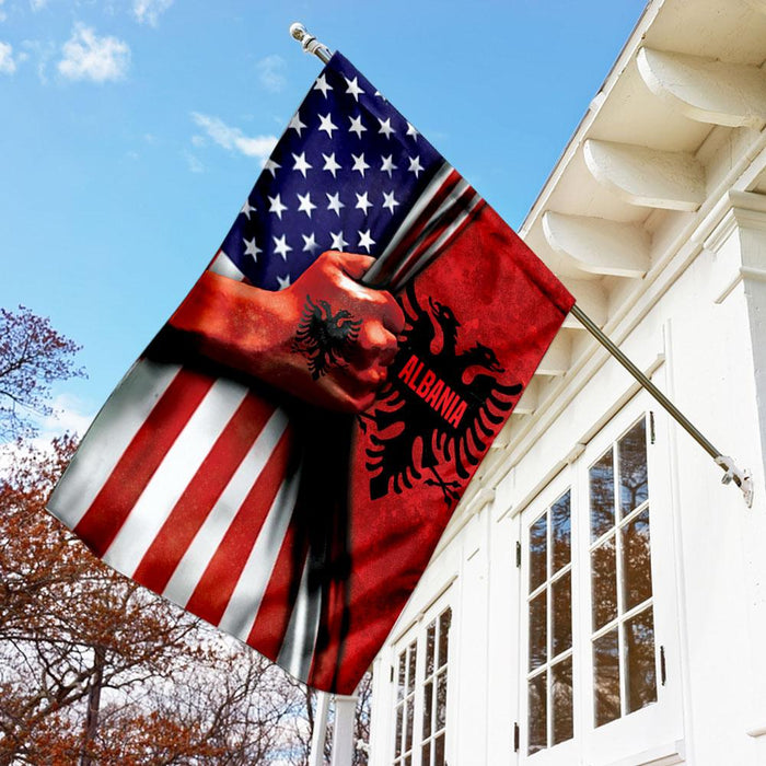 Albanian American Flag | Garden Flag | Double Sided House Flag - GIFTCUSTOM