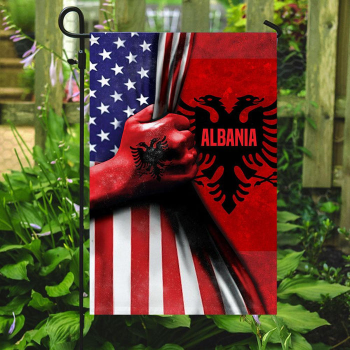 Albanian American Flag | Garden Flag | Double Sided House Flag - GIFTCUSTOM