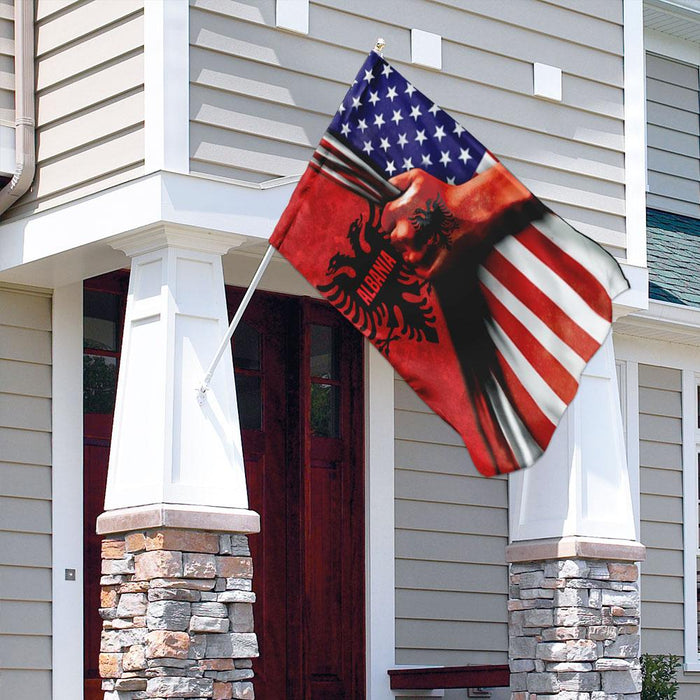 Albanian American Flag | Garden Flag | Double Sided House Flag - GIFTCUSTOM