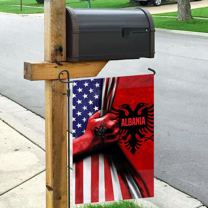 Albanian American Flag | Garden Flag | Double Sided House Flag - GIFTCUSTOM